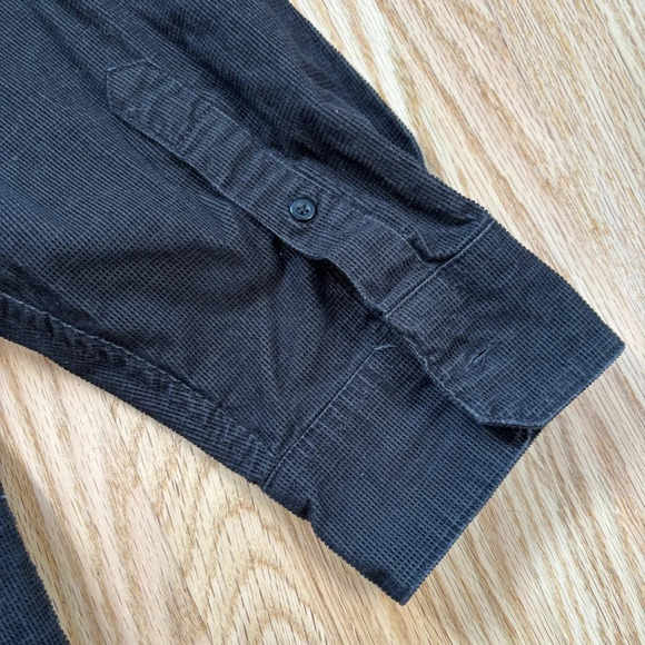 Eddie Bauer | Dark Grey 100% Cotton Corduroy Button Up  Long Sleeve Shirt - Picture 7 of 8